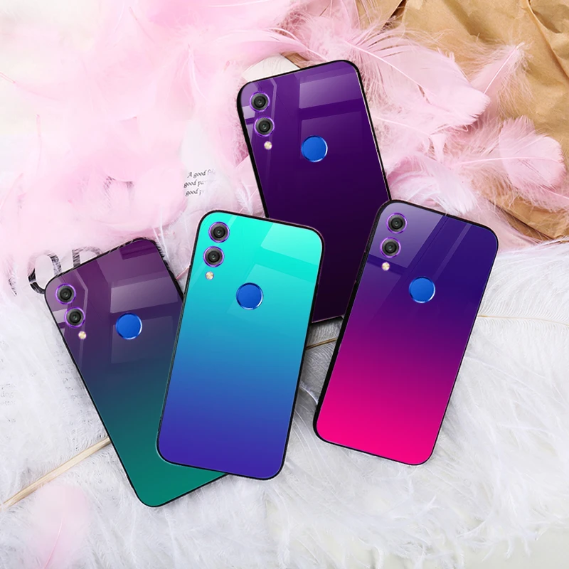 Gradient Glass Case For Huawei Honor 8X 9 Lite 10 Color Phone Case For Huawei P20 Lite P Smart Plus Nova 3i Luxury Cover Shell
