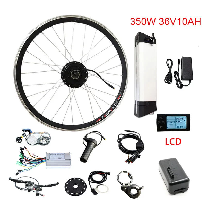 36V350W комплект для переоборудования электрического велосипеда 36V10AH/samsung 36V12AH батарея 20''24''26''700c Мотор колеса e велосипед комплект bicicleta электровелосипед - Цвет: 350W36V10AH LCD