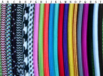

100m/lot VDE 2x 0.75mm2 Colorful Braided Wire Fabric Wire Textile Wire Braided Power Cord Vintage Electrical Wire