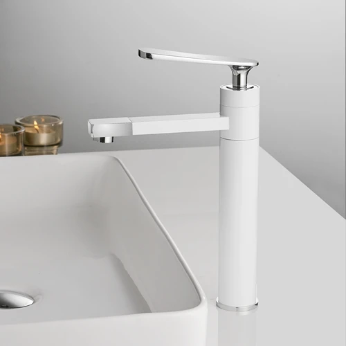 Single Hole Basin Faucet Brass Deck Mounted Bathroom Mixer Tap
