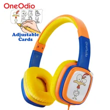 Oneodio DIY Painting Cards kids headphones Cute Cartoon Portable Wired Headset For Boys Girls Children Birthday