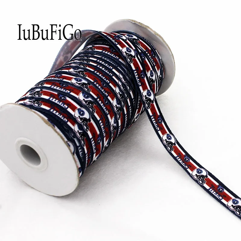 

IuBuFiGo 10 yard 5/8" 16mm Elastic Sport ribbons Sign team Printed Foe Ribbon and bow hair DIY handmade 1653
