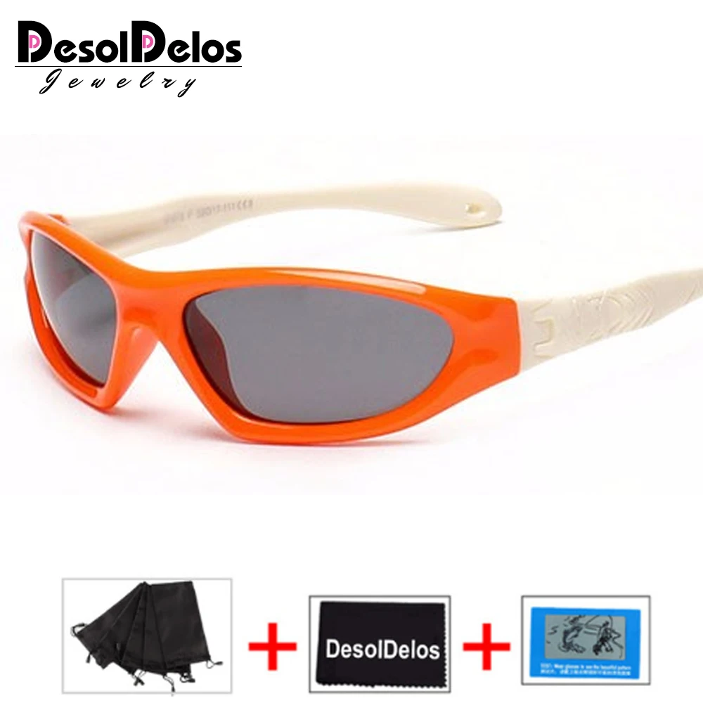 DD для детей, защита для детей, поляризованные солнцезащитные очки, детские солнцезащитные очки для девочек и мальчиков, уличные очки Polaroid Sunglass Infant UV400 - Цвет линз: orange white