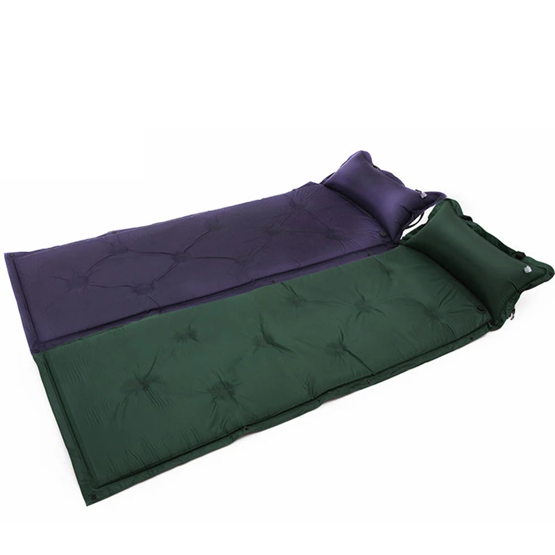 

Camping Tent Sleeping Mat Automatically Inflatable Cushion Pad Single Air Mattress pop up tent Damp-proof Camping Pad Pillow