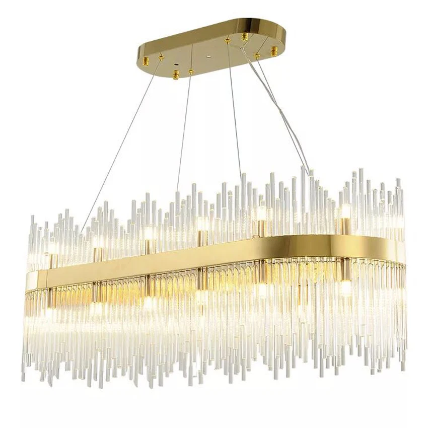 

Oval Modern Crystal Chandelier Lighting Fixture Luxury Living Room Dining Room Bedroom Lustre Cristal LED Light