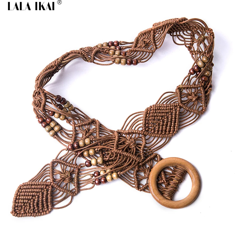 Boho Style Rope Belt Women Vintage Knitted Womens Belts Summer Fashion