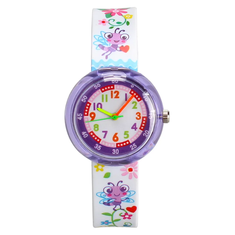Новые детские часы с изображением динозавра из мультфильма «цветок Пони», детские часы для девочек и мальчиков, подарок, студенческие часы, спортивные электронные детские наручные часы - Цвет: bee