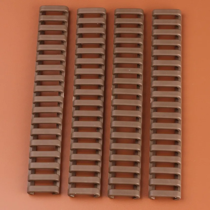 Tactical Gun Accessories 4pcsset 17 Slot Heat Resistant Rifle Handguard Weaver Picatinny Ladder Rail Rubber Cover BlackTan 1