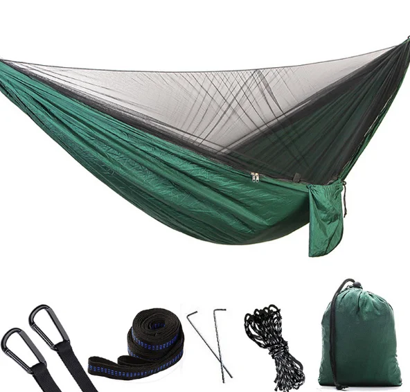 

2018 New Fashion Mosquito Net Hammock Outdoor Single Double Nylon Parachute Cloth Camping Mosquito Hammock Simple Hammock Q355