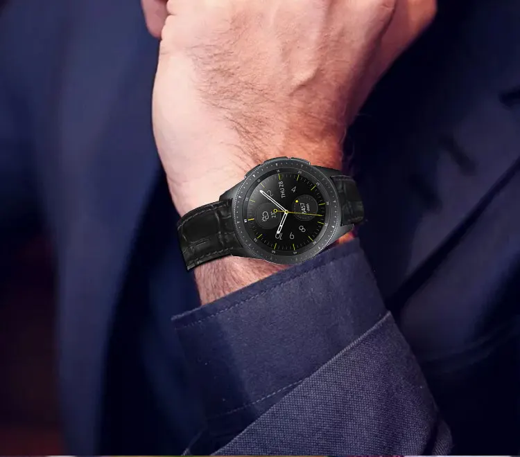 AKGLEADER Новые Подлинная Крокодил зерна кожаный ремешок для samsung Galaxy часы S4 42 мм 46 мм ремешки полосы