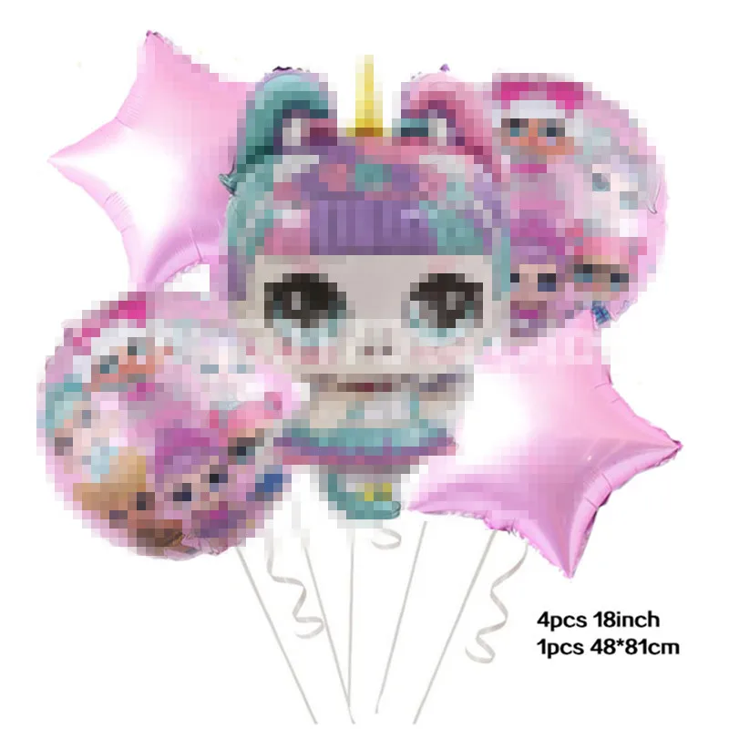 

New balloon set 5pcs large surprise doll Shape balloons 18inch star dolls For Baby Shower girl Decorations balloon decor globos