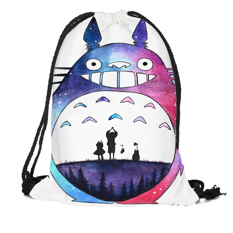 Индивидуальный рюкзак Totoro на шнурке шелковая мягкая сумка большая
