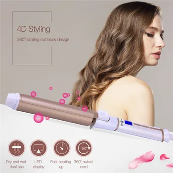 

Professional Salon Ceramic Hair Curling Iron LED Digital Temperature Adjustment Wand Curler Roller Curls Styler Styling Tools 45