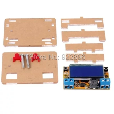 DIY kit 5~ 23V 3A DC-DC Регулируемый понижающий Регулируемый Модуль питания Вольтметр Амперметр Двойной дисплей с акриловым чехол l1233