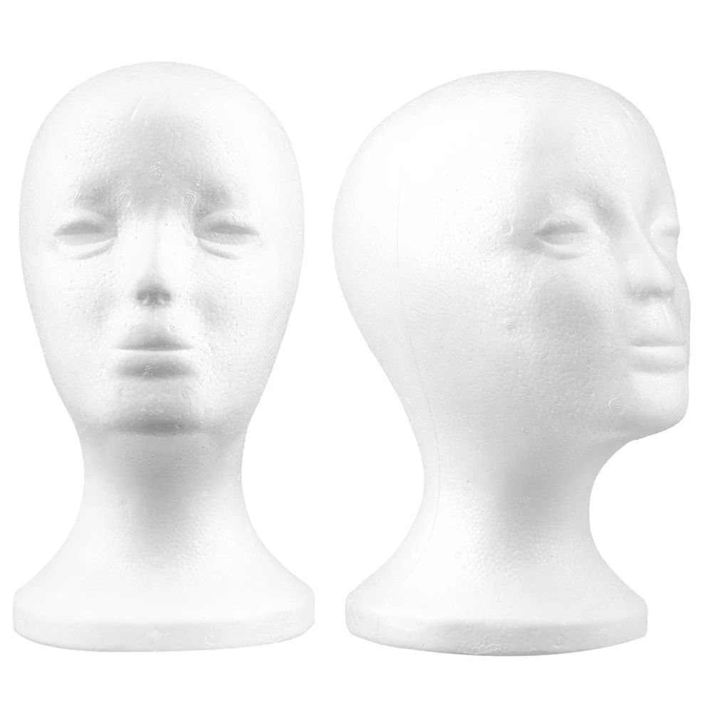 

Female Styrofoam Foam Mannequin Manikin Head Model Hat Glasses Display Foam Mannequin Head Model Hat Wig Display Stand Rack