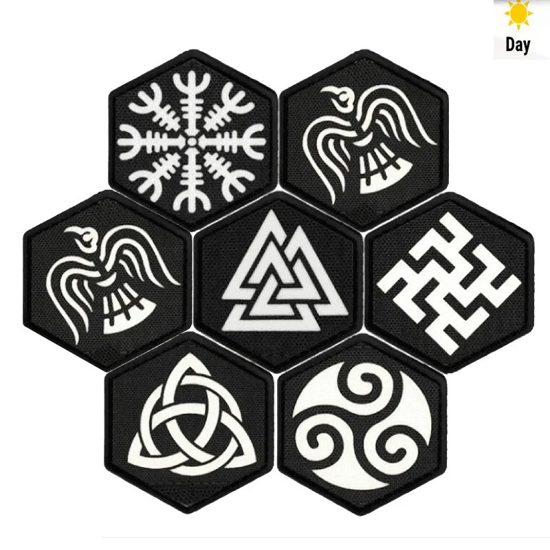 Parche Para Chaleco Y Armadura Odin Cuervo Runa Nórdica Vikingo