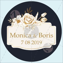 100 шт., 3-7 см, индивидуальный заказ, золотые цветы свадебные наклейки, конфеты коробки для подарков этикетки