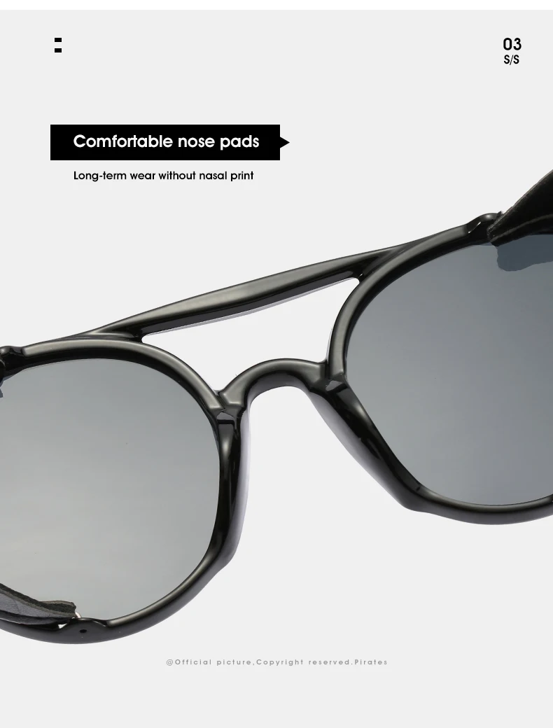 Новинка, Модные Винтажные круглые солнцезащитные очки в стиле стимпанк, в стиле панк, кожаные, с боковой защитой, фирменный дизайн, солнцезащитные очки Oculos De Sol