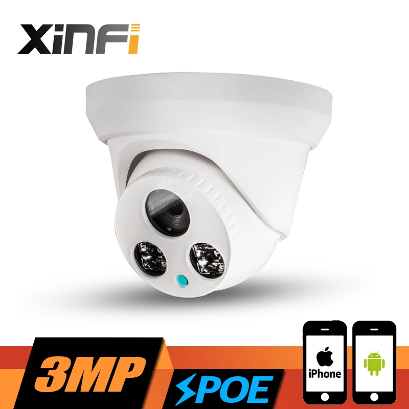 XINFI HD 3MP 1080P PoE IP Dome Camera Night Vision ONVIF H.265 Remote view CCTV POE camera Home Indoor CAM FHD Network Camera XINFI HD 3MP 1080P PoE IP Dome Camera Night Vision ONVIF H.265 Remote view CCTV POE camera Home Indoor CAM FHD Network Camera