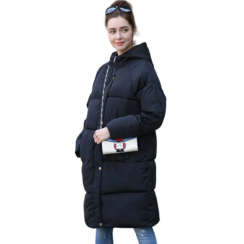 

2019 Autumn Winter Collection Loose Fit Parkas Women Long Style Coat Outerwear Woman New Style Jacket