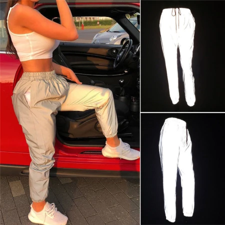 

Women Girls Hip Hop Reflective Dance Pants Boy Sports Cycling Jogging Trousers