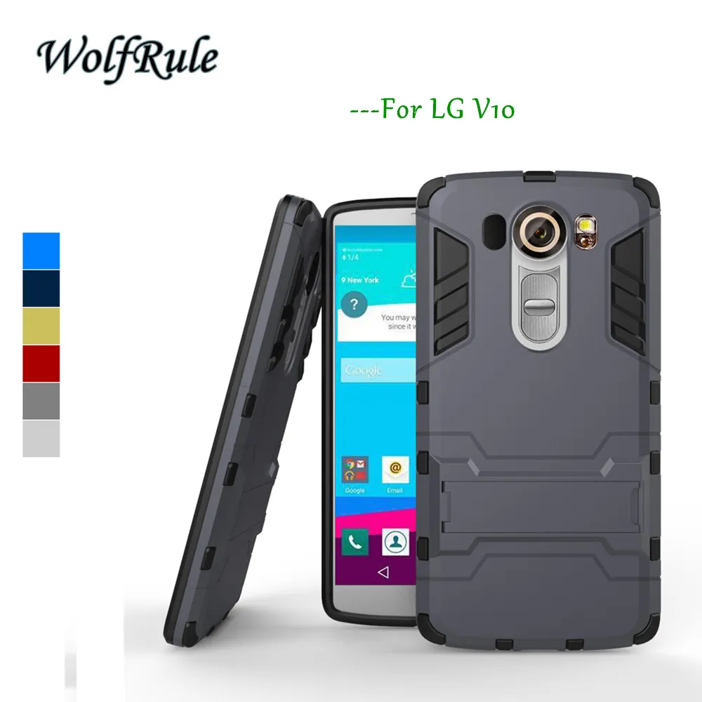 

For LG V10 F600 Cover Rugged Rubber Hybrid Hard Plastic Case For LG V10 F600 Case H968 G4 Pro Cover With Holder Stand