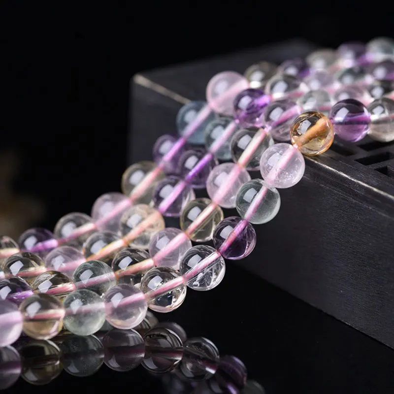 6-12mm Natural Mixed-color Mixed Quartzs Beads For Jewelry Making Bracelets Women 15'' Needlework DIY Trinket | Украшения и
