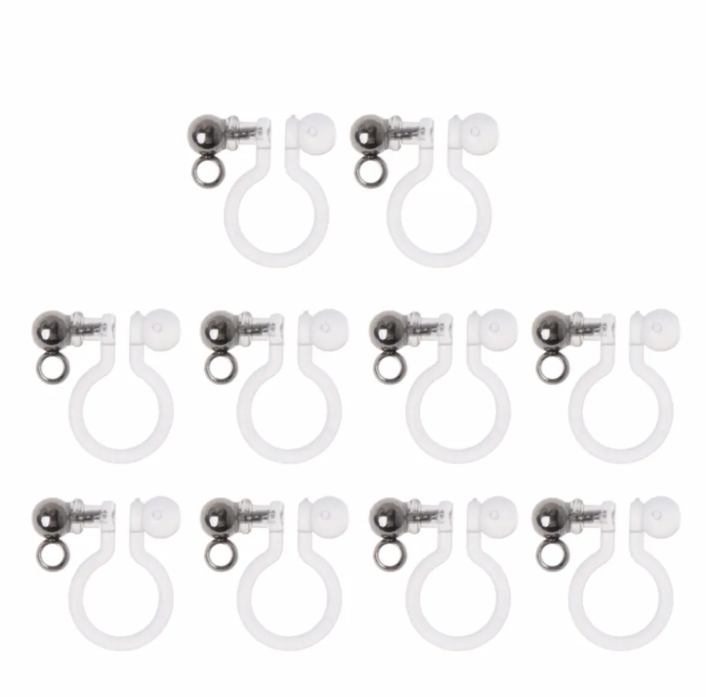 

ANGELADY 10Pcs Invisible Clip on Earring Converter Allergy-Free Resin Non Pierced Earring