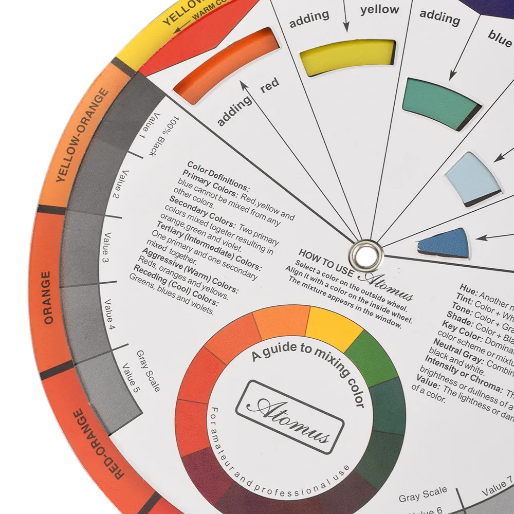 Мини-пигмент для татуажа, цвет колеса, руководство по смешиванию цветов, Круглая Бумажная карта для бровей, губ, микроблейдинг, тату, Перманентный макияж, аксессуары