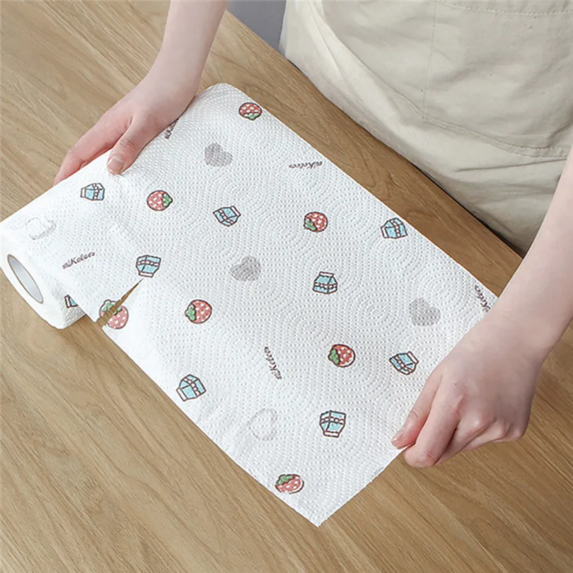 Kitchen Clean Paper Towel Cloth Durable Washable for Dish Glass Desk Paper Towels Household Cleaning Tools #4A03 (4)