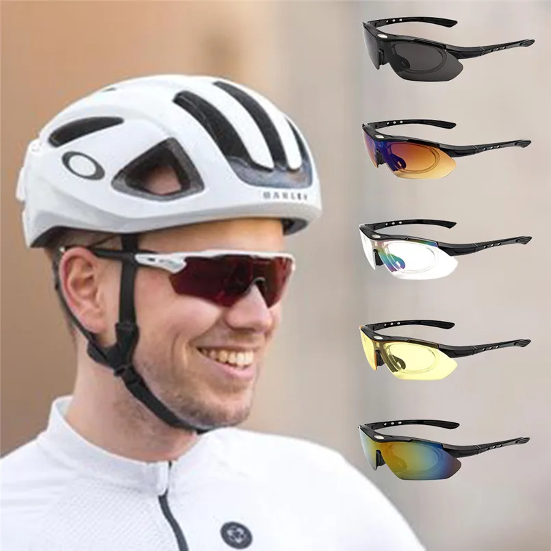 2019 Mens womens sunglasses bicycle glasses + five lenses cycling glasses polarized photochromic With 5 Interchangeable 30J19 (12)