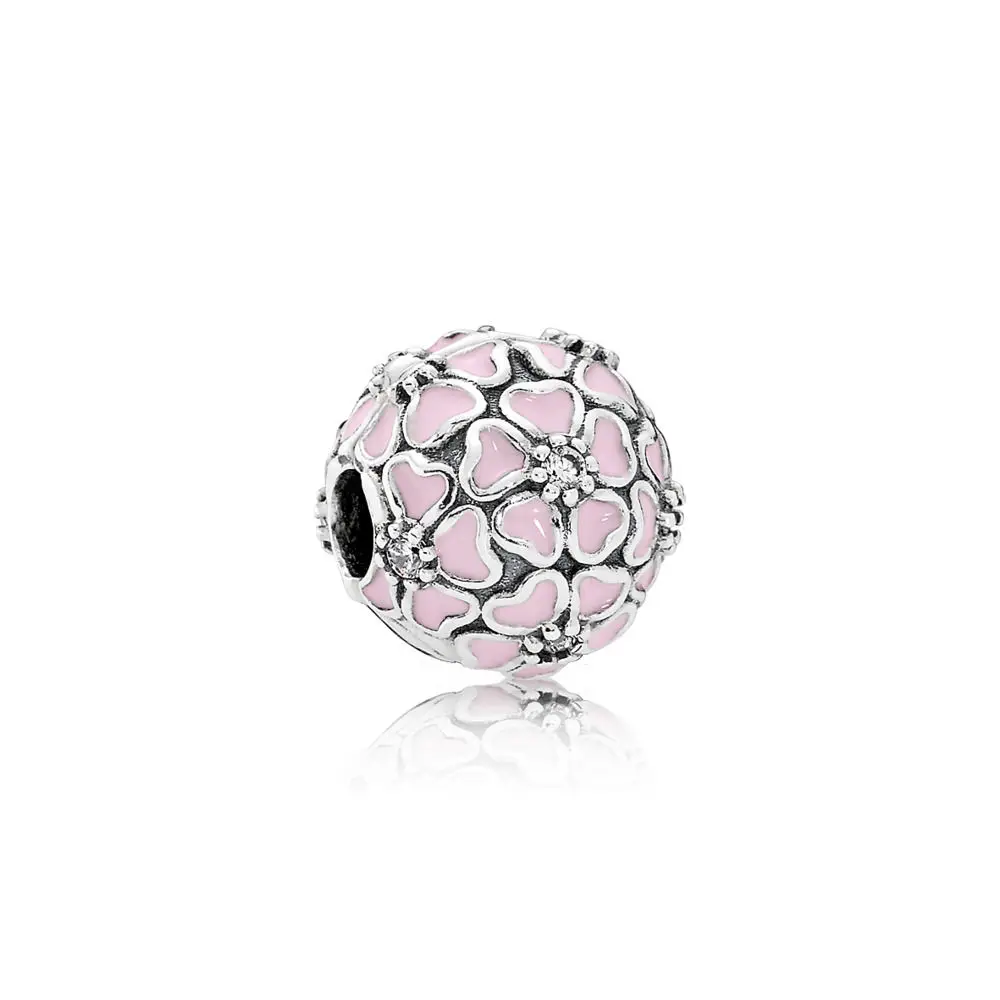 Лидер продаж серебро бусины звезда лук цветок Магнолия хрустальный круглый шарик для 925 Pandora Браслеты с подвесками и ювелирные изделия - Цвет: SDY358