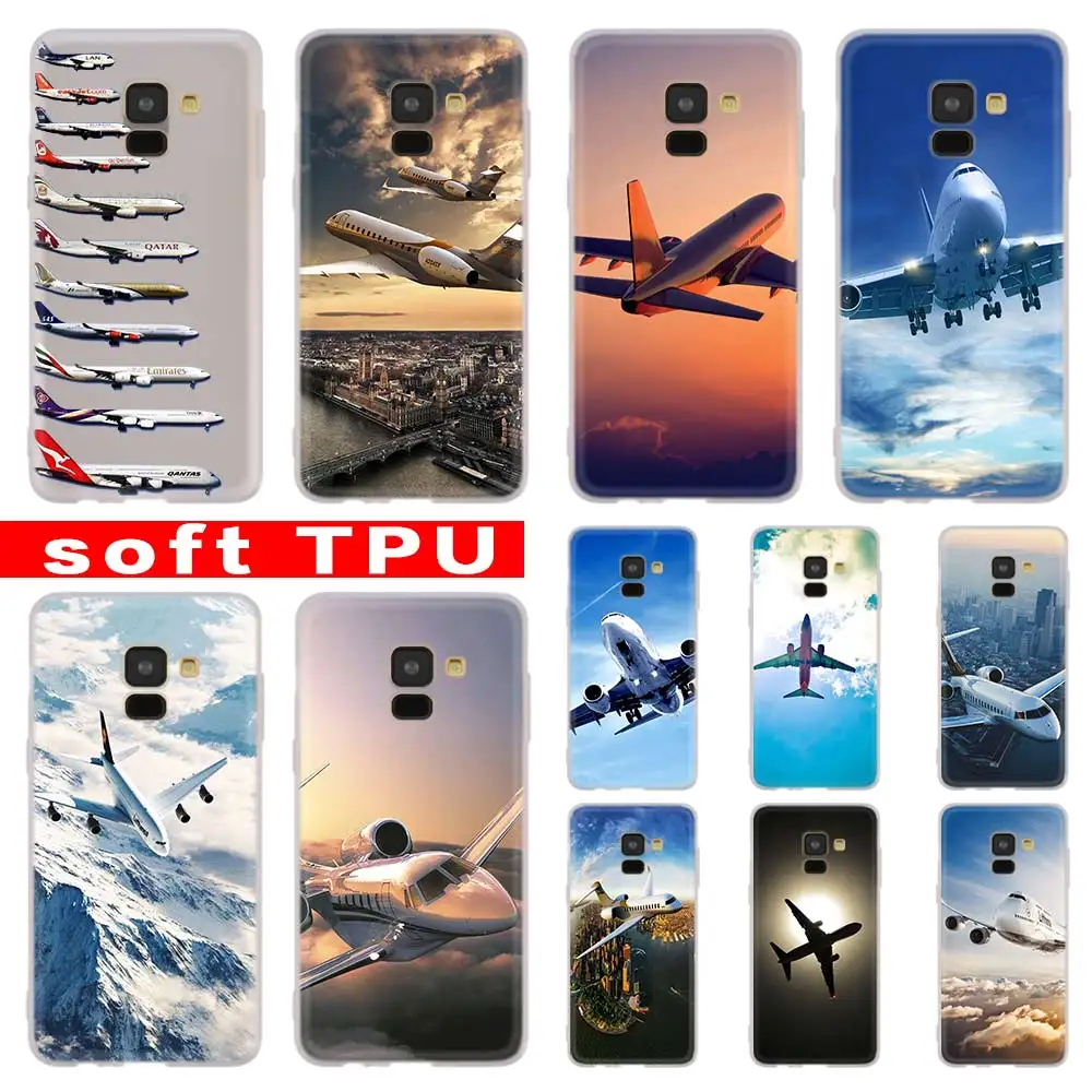

Aircraft Airplane fly travel cloud Sky For Samsung Galaxy A10/A30/A40/A50/A70 A9 A8 A6 a7 2018 A3 A5 2017 2016 TPU Case Cover