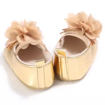 

Newborn Baby Girls Infant Crib Shoes PU Flower Soft Shoes Princess Sneaker 0-18M