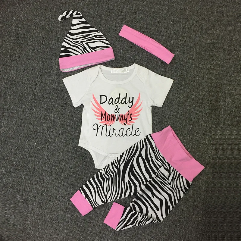 Одежда для новорожденных девочек чудесный боди с надписью Daddy &amp Monmy's штаны