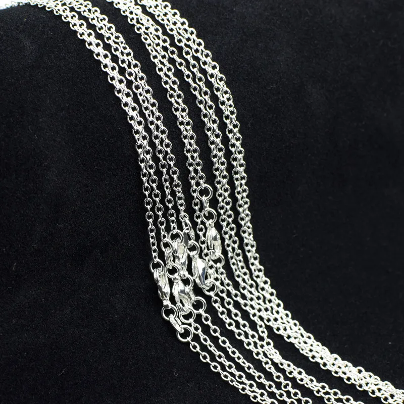 10 шт. модные ювелирные изделия из стерлингового серебра 925 пробы для женщин Rolo 'O' цепочка ожерелье с застежка-краб 1"-30"