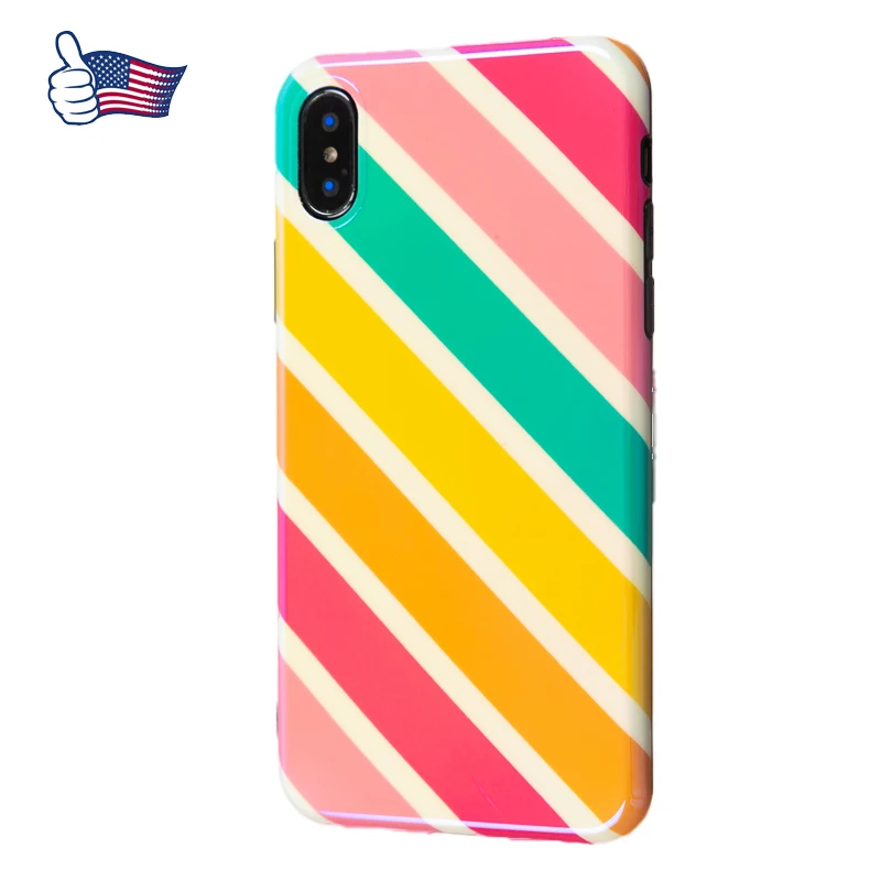 

Luxury Glossy IMD Soft Silicone Case for Apple iPhone Case X 10 XS Max XR 7 8 Plus 6S 6 Cute Girl Clear Stripe Floral Bling