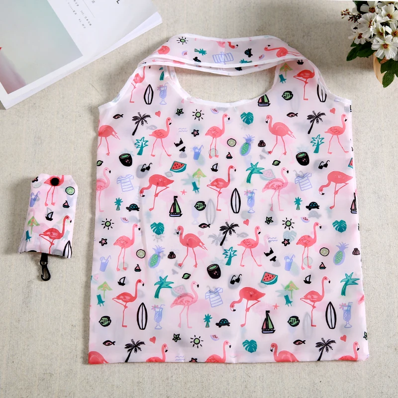 

8 Style Reusable Portable Shoulder Handbag Polyester for Travel Grocery Bags Shopping Bag Eco-friendly Folding
