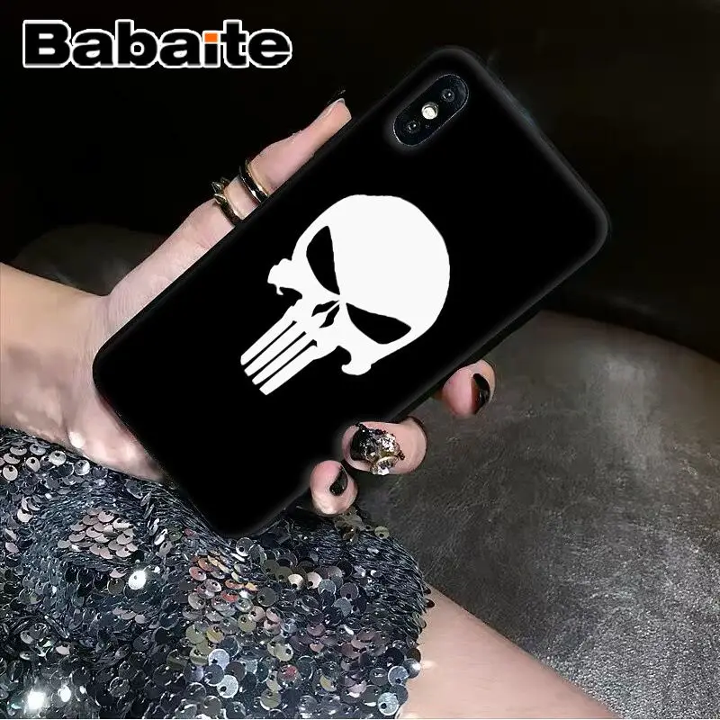 Babaite Каратель Череп DIY Роскошный Высокий протектор на конце чехол для iPhone 5 5Sx 6 7 7plus 8 8Plus X XS MAX XR - Цвет: A4