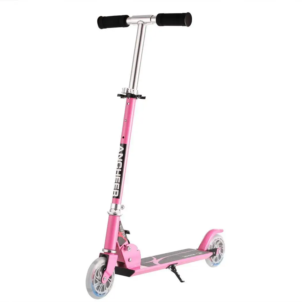 ANCHEER Children Kick Scooter Wheels Adjustable Aluminum Alloy T-Style Design Light LED Foldable Foot Kick Scooter ANCHEER Children Kick Scooter Wheels Adjustable Aluminum Alloy T-Style Design Light LED Foldable Foot Kick Scooter