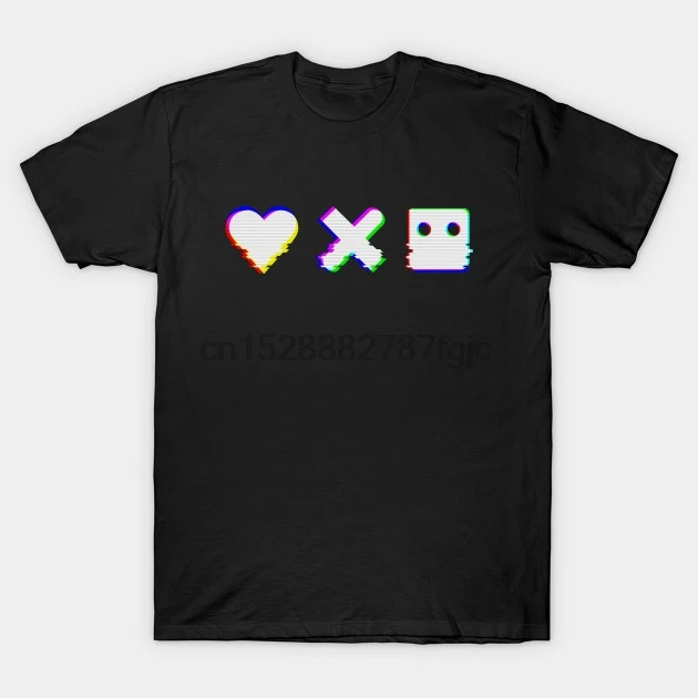 

Men Short sleeve tshirt Love Death Robots Inspired Digital Glitch Horizontal Love Death Robots T Shirt Women t-shirt