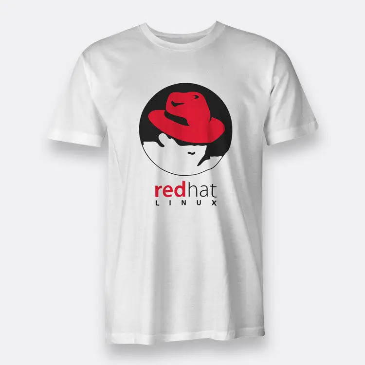 

Linux RedHat Enterprise OS Size S-3XL Tees White Men's Cotton T-shirt100% cotton casual printing short sleeve men T shirt o-neck