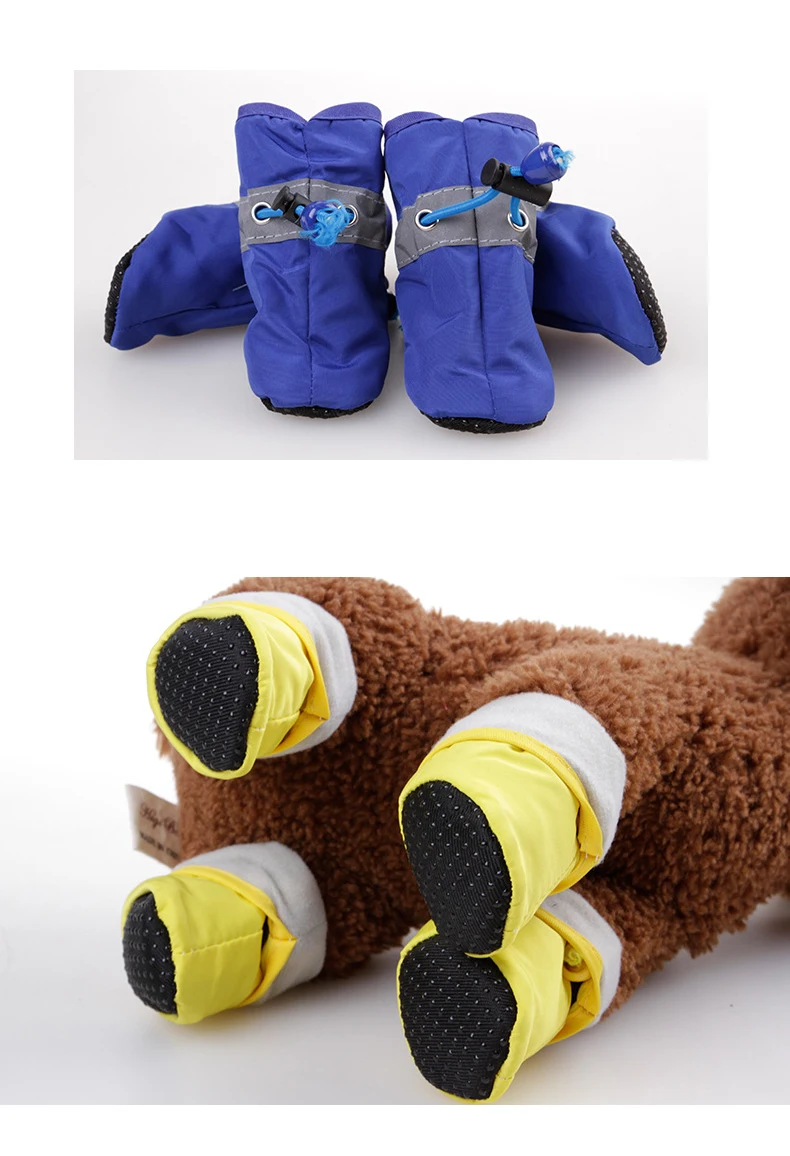 4Pcs set Pet Dogs Shoes Spring Summer Rain Waterproof Boots Socks Rubber Anti-slip Shoes For Big Small Dogs Puppy Cats Footwear (7)