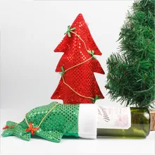 Рождественские украшения для дома Светящиеся Зеленые/красные огни Горячая Рождественская елка форма набор бутылок для вина домашние вечерние украшения кухонные аксессуары