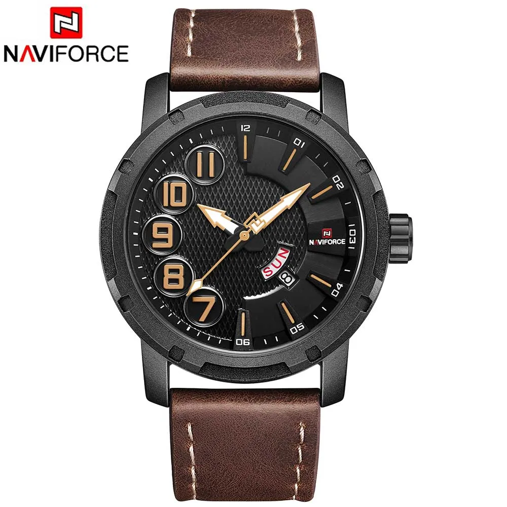 

NAVIFORCE Top Brand Luxury Men Watch Clock Male Leather Wristwatch Man Date Week Quartz Fashion Montre Homme Relogio Masculino