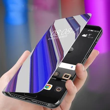 Откидная крышка чехол для телефона для samsung Galaxy A50 A60 A70 S8 S9 плюс S6 S7 Edge Note 8 J5 J7 A6 плюс смарт-чехол с зеркальной поверхностью