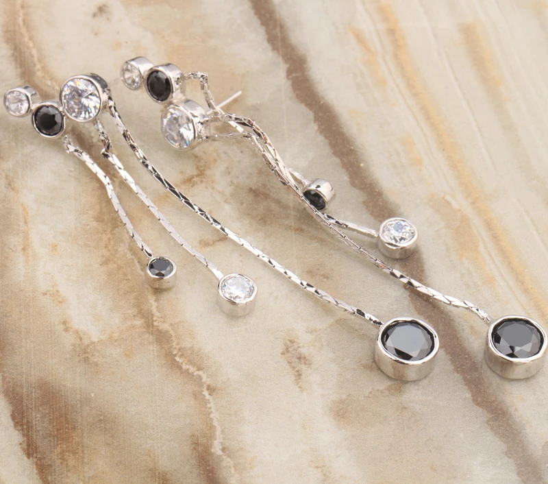 

Fancy Black Onyx Zircon 925 Sterling Silver Party Jewelry Drop Dangle Earring S5570