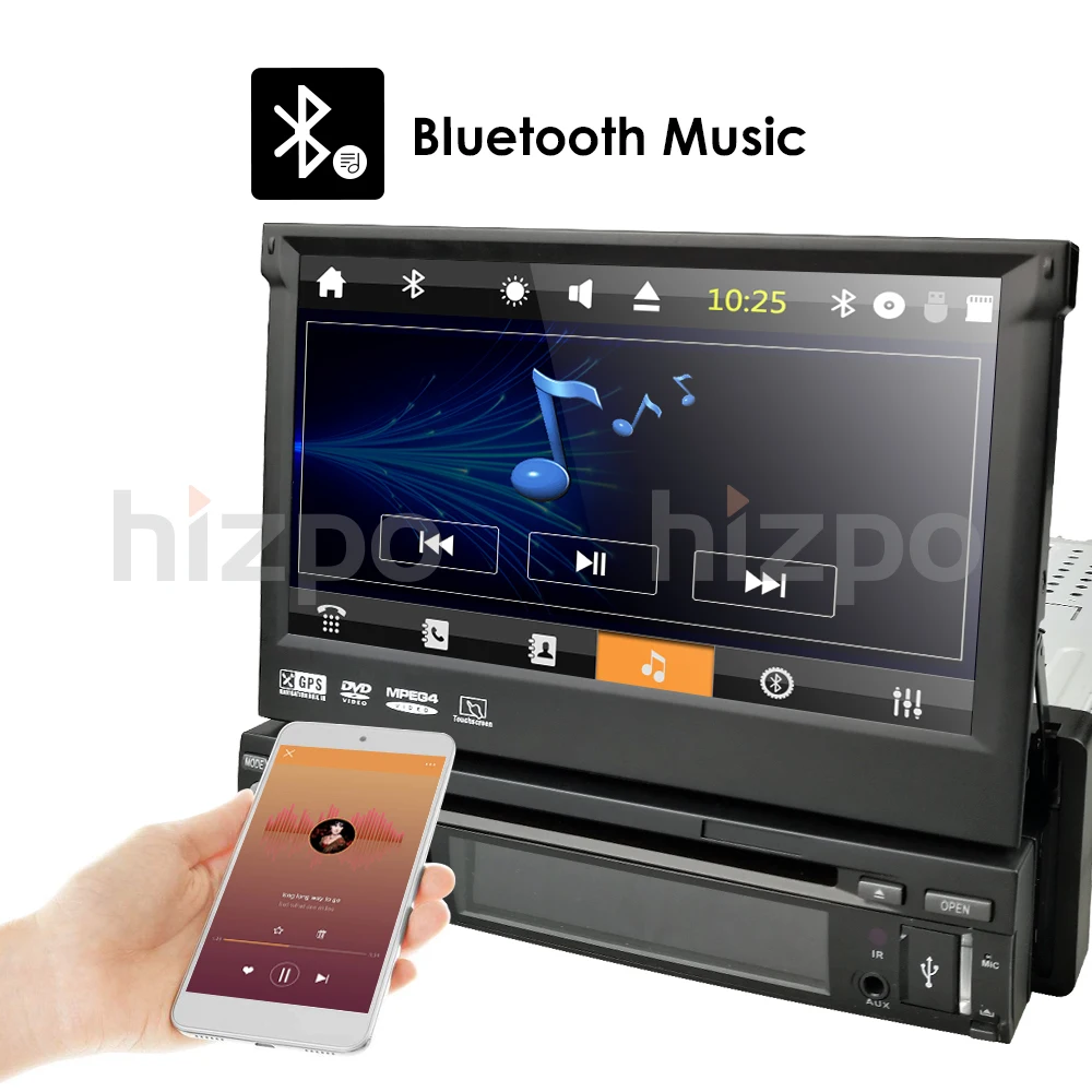 Discount Single 1 Din 7" Universal Touch screen Car Monitor DVD Player With GPS Navi Auto radio Stereo Car Audio TV Bluetooth rear camera 1