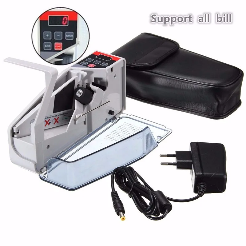 

Mini Money Currency Counting Machine Portable Handy Bill Cash Money Currency Counter AC or Battery V40 Counting Machine US/EU