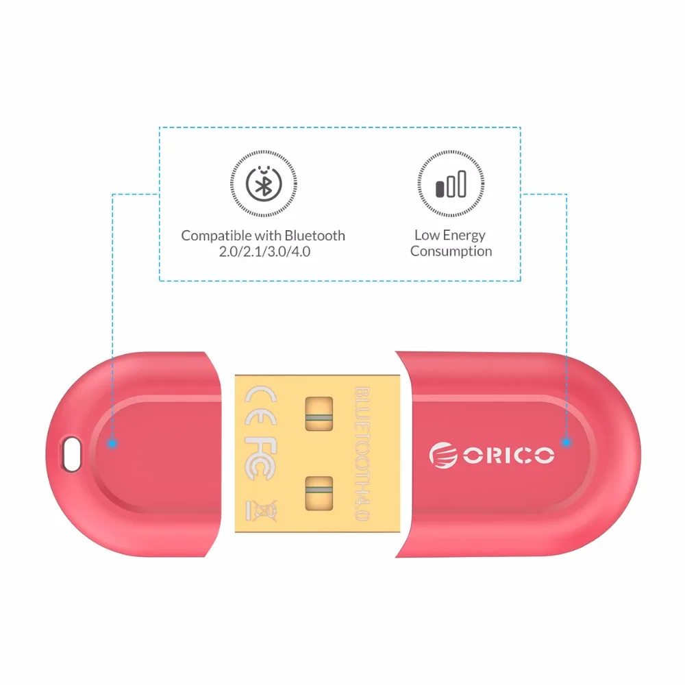 ORICO BTA 408 красный цвет мини USB Bluetooth 4 0 адаптер для ноутбука Настольный ПК|usb bluetooth 4.0